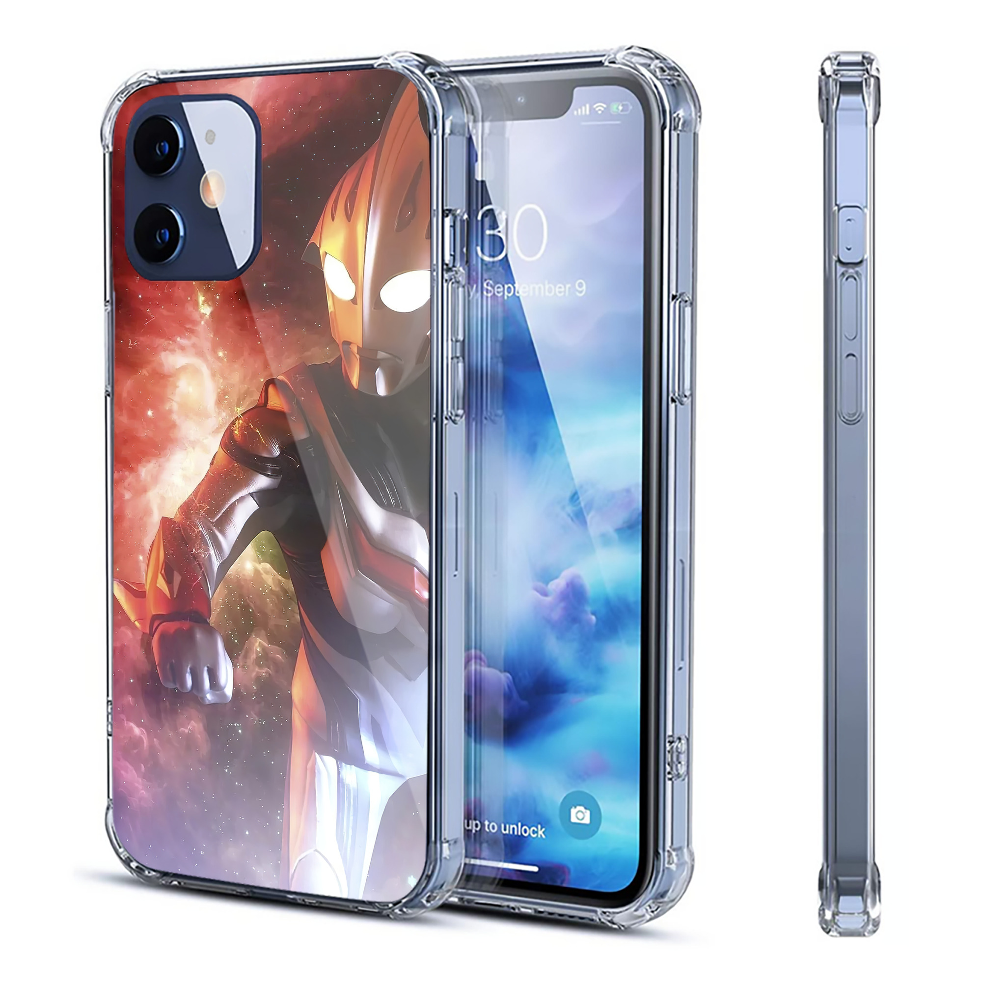 （画像用） ウルトラマン Ultraman 【iPhone 12シリーズ対応】透明スマホケース（クリアソフトケース）